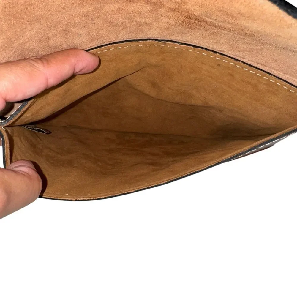 Patricia Nash Mini Tech Portfolio Florence‎ Brown Italian Leather Clutch